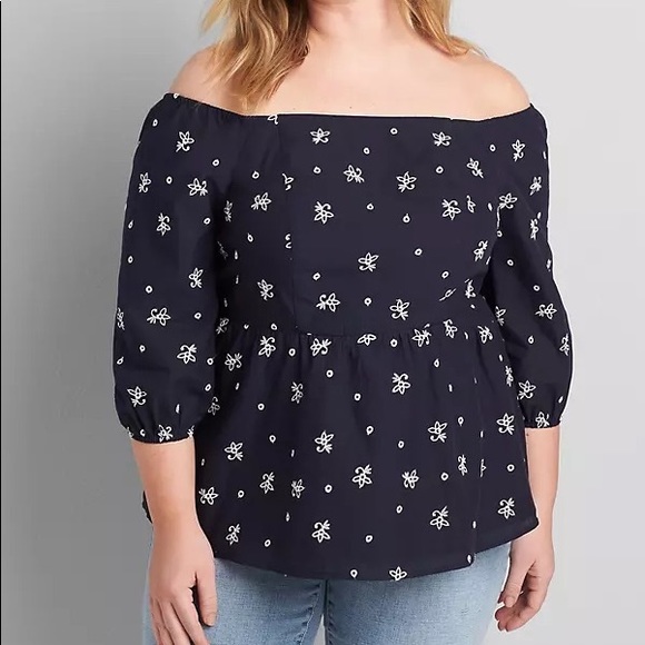 Lane Bryant Off the Shoulder Top - Picture 1 of 5